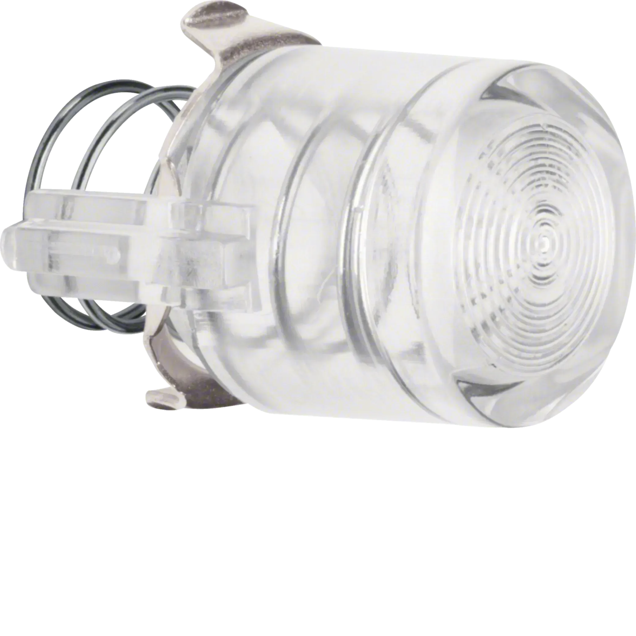 Buton Berker si semnal luminos E10 cu piesa centrala, seria 1930 / sticla / Palazzo, alb polar lucios, 5104