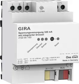 Sursă KNX Gira 320 mA cu Drossel - pentru Gira One și KNX.