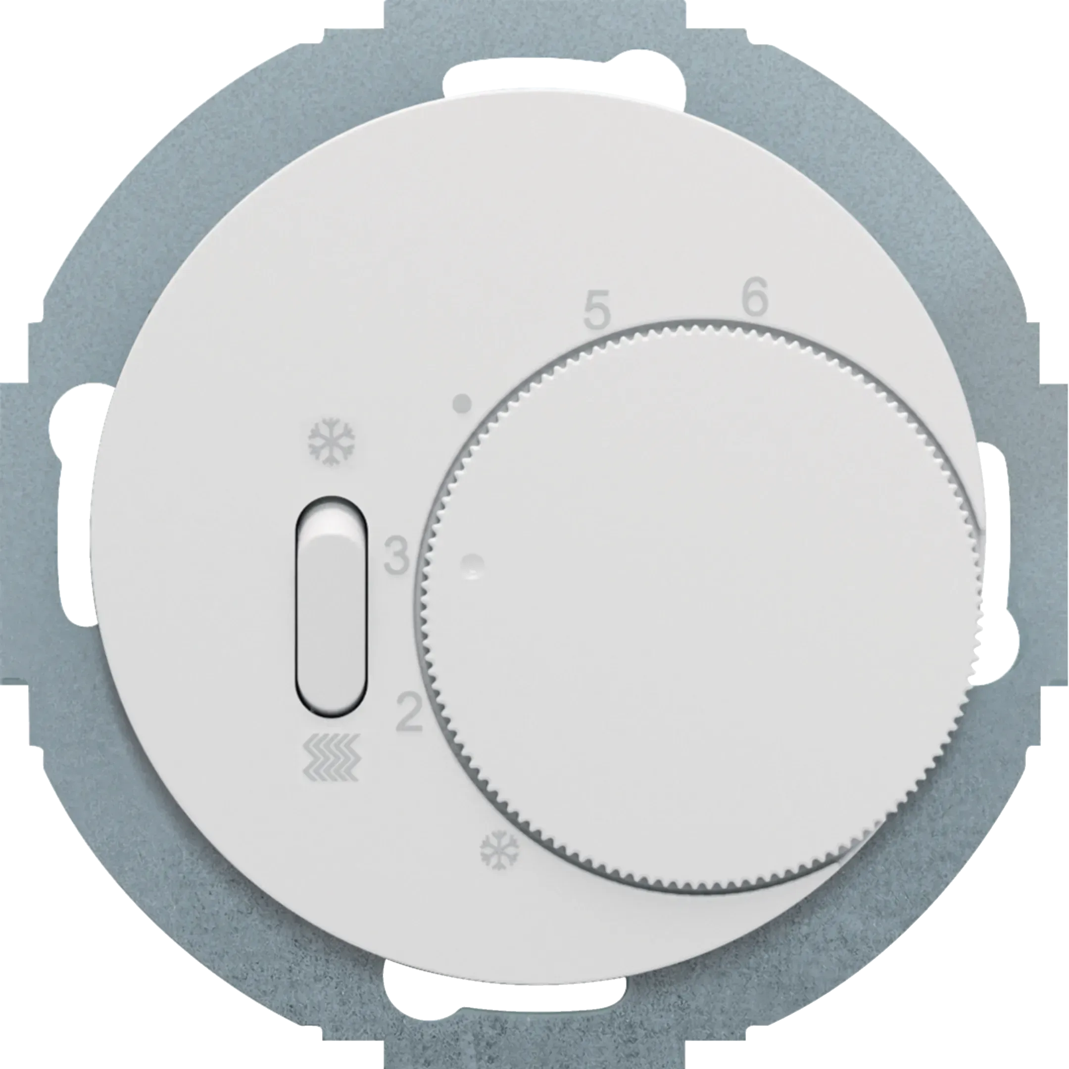 Regulator de temperatura Berker cu comutator, incalzire/racire, R.classic, seria 1930, alb polar lucios, 20292079