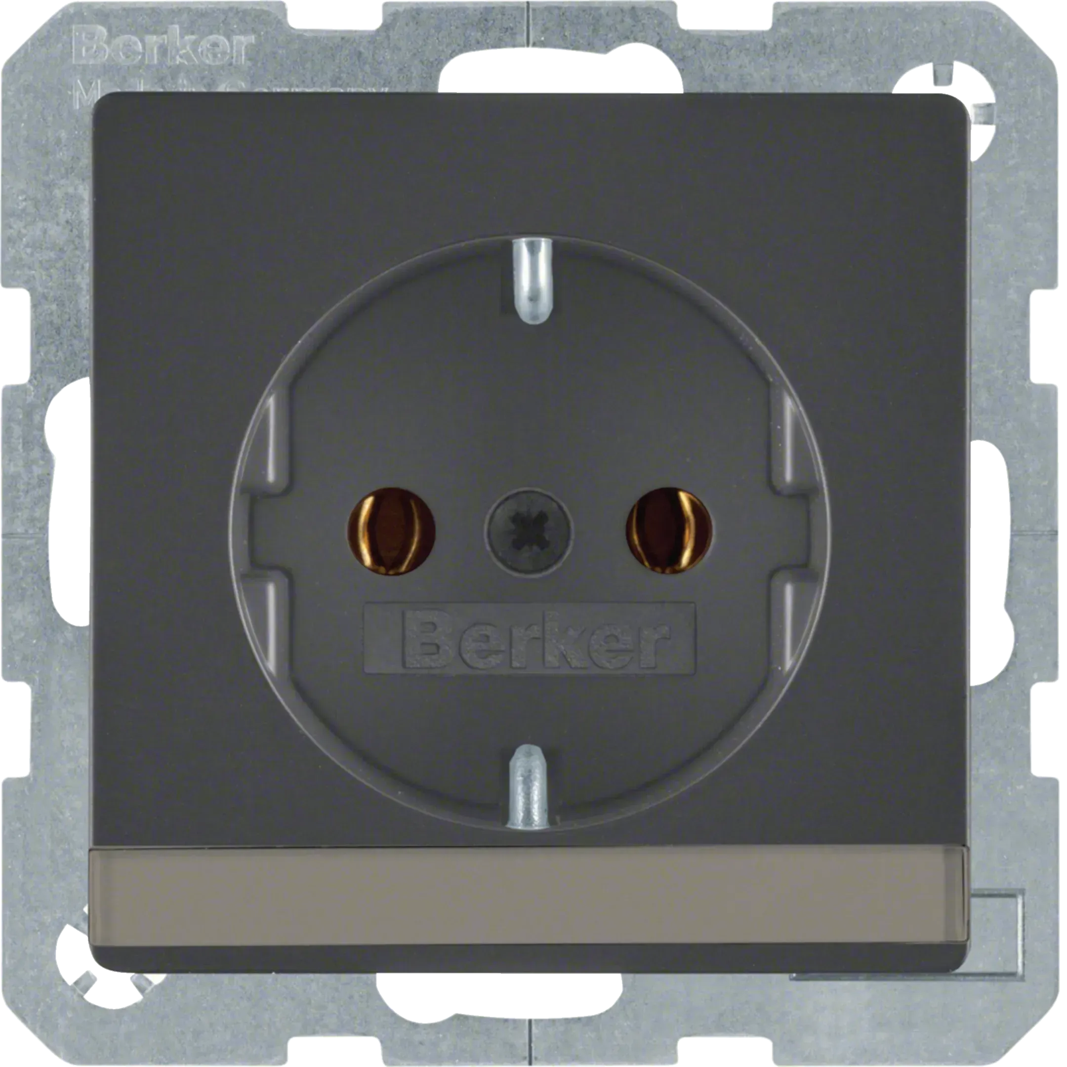 Priza Berker cu camp de inscriptionare, seria Q.x, aluminiu mat, lacuit 47506084