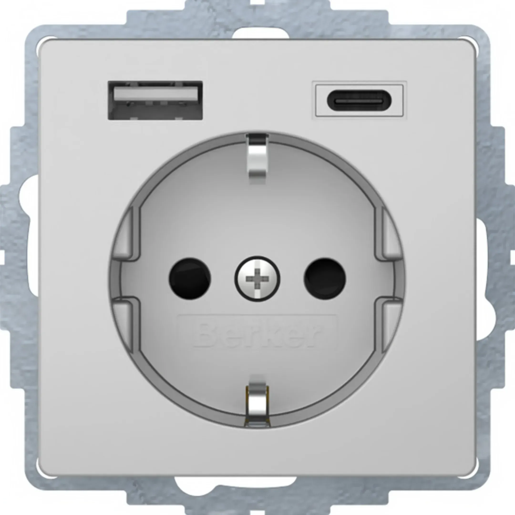 Priza Berker cu USB A-C, seria Q.x aluminiu mat, lacuit 48046084