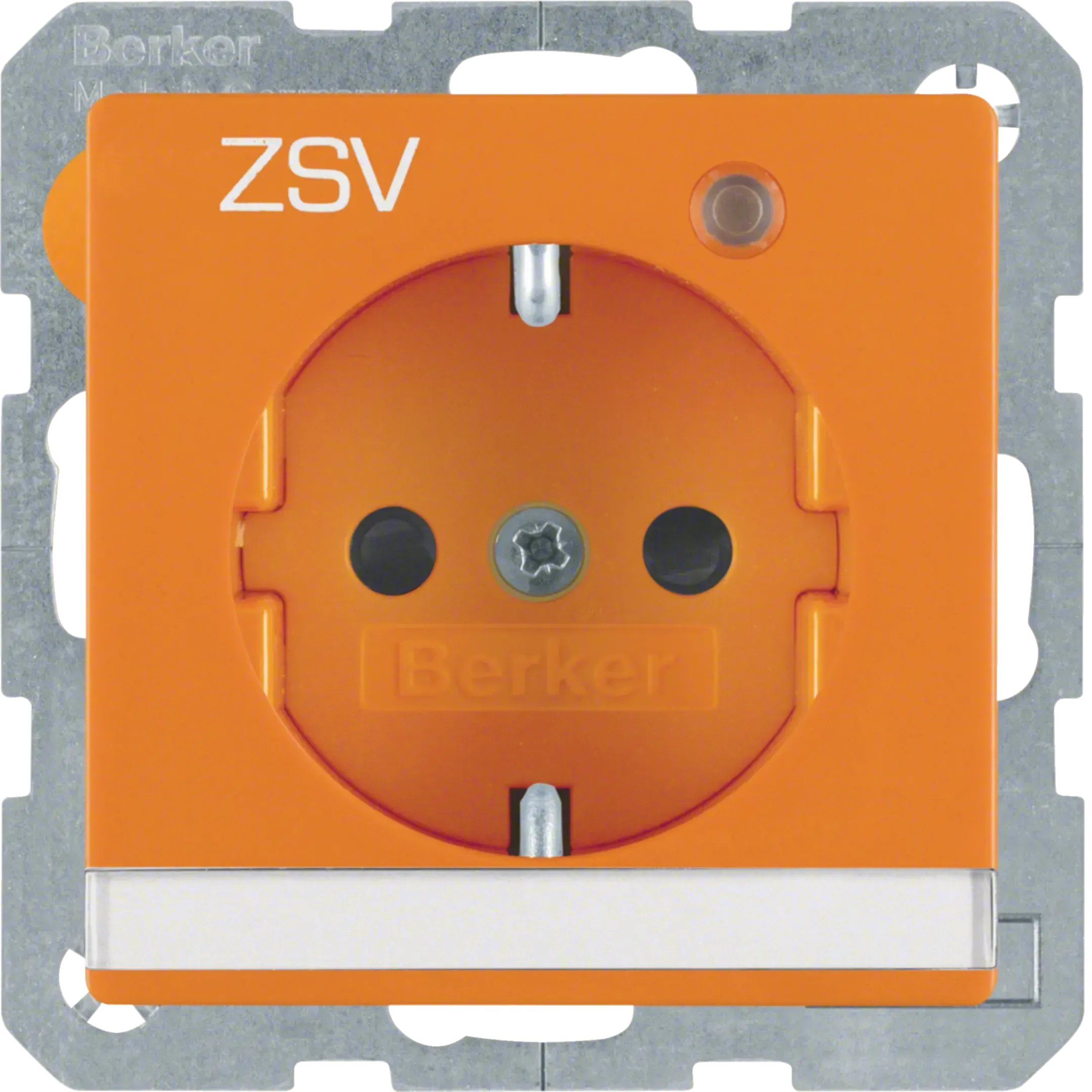 Priza Berker cu LED de control si camp de inscriptionare, seria Q.x portocaliu  mat 41106014