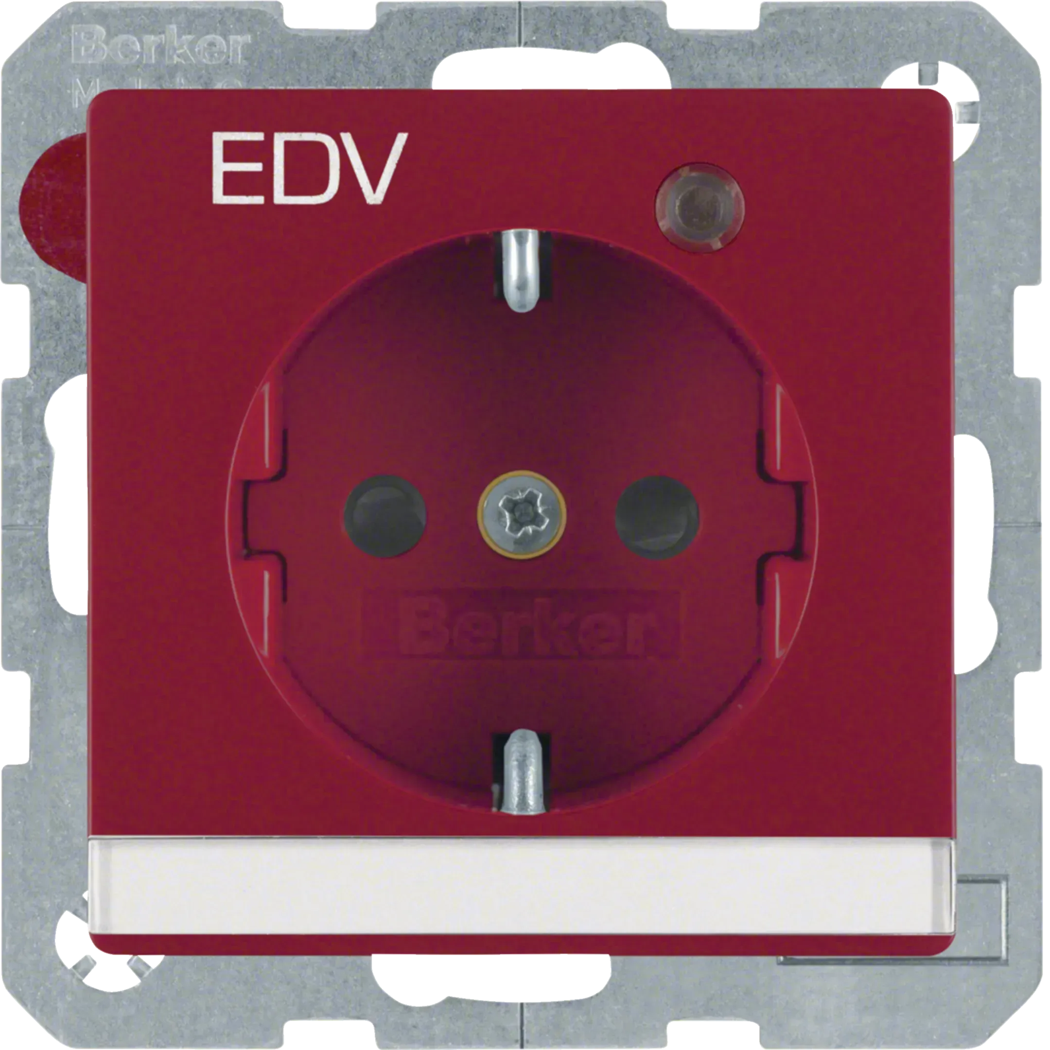 Priza Berker cu LED de control, BSF si contact de protectie, seria Q.x rosu mat 41106015
