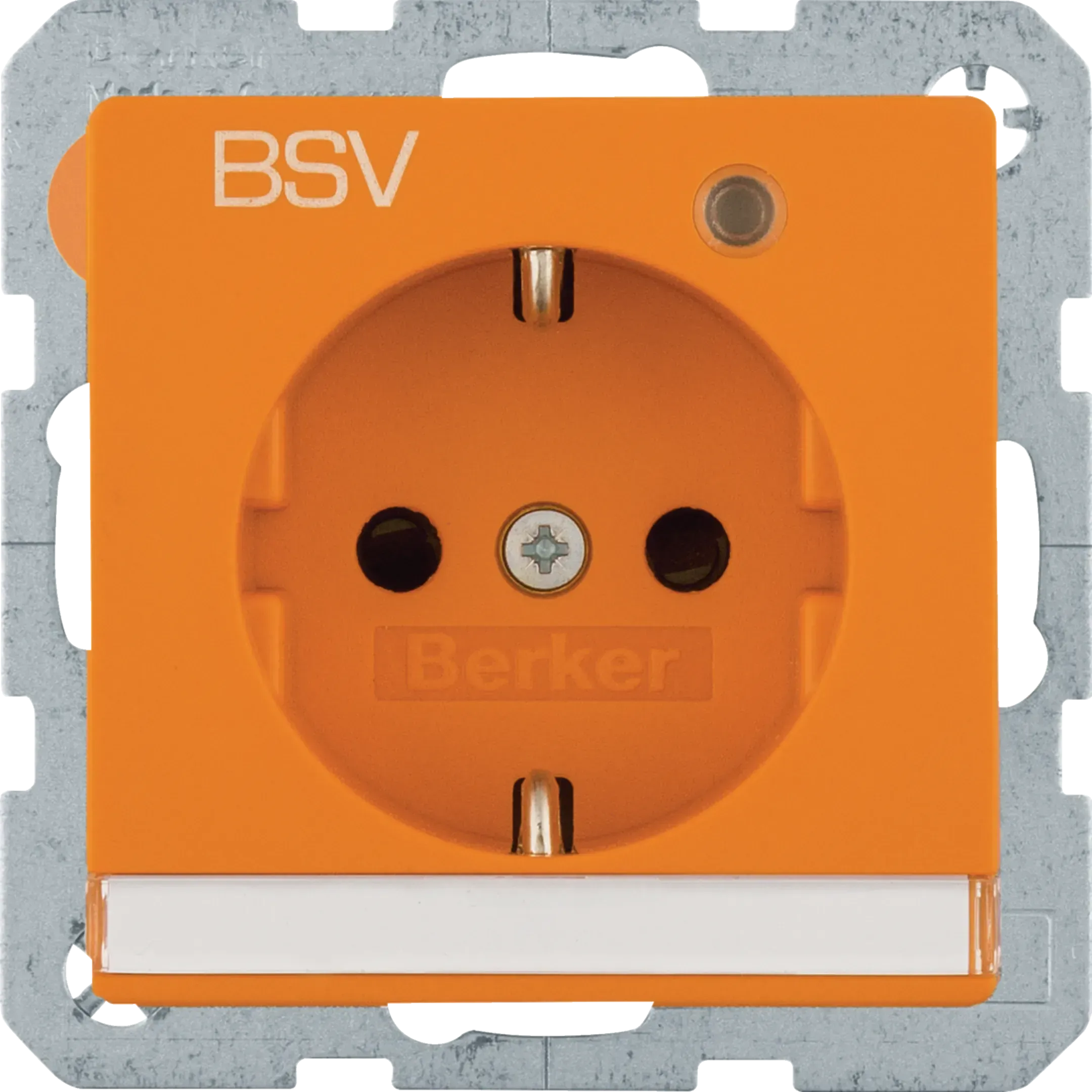 Priza Berker cu inscriptie BSV, camp de inscriptionare si iluminare, seria Q.x portocaliu mat 41106024
