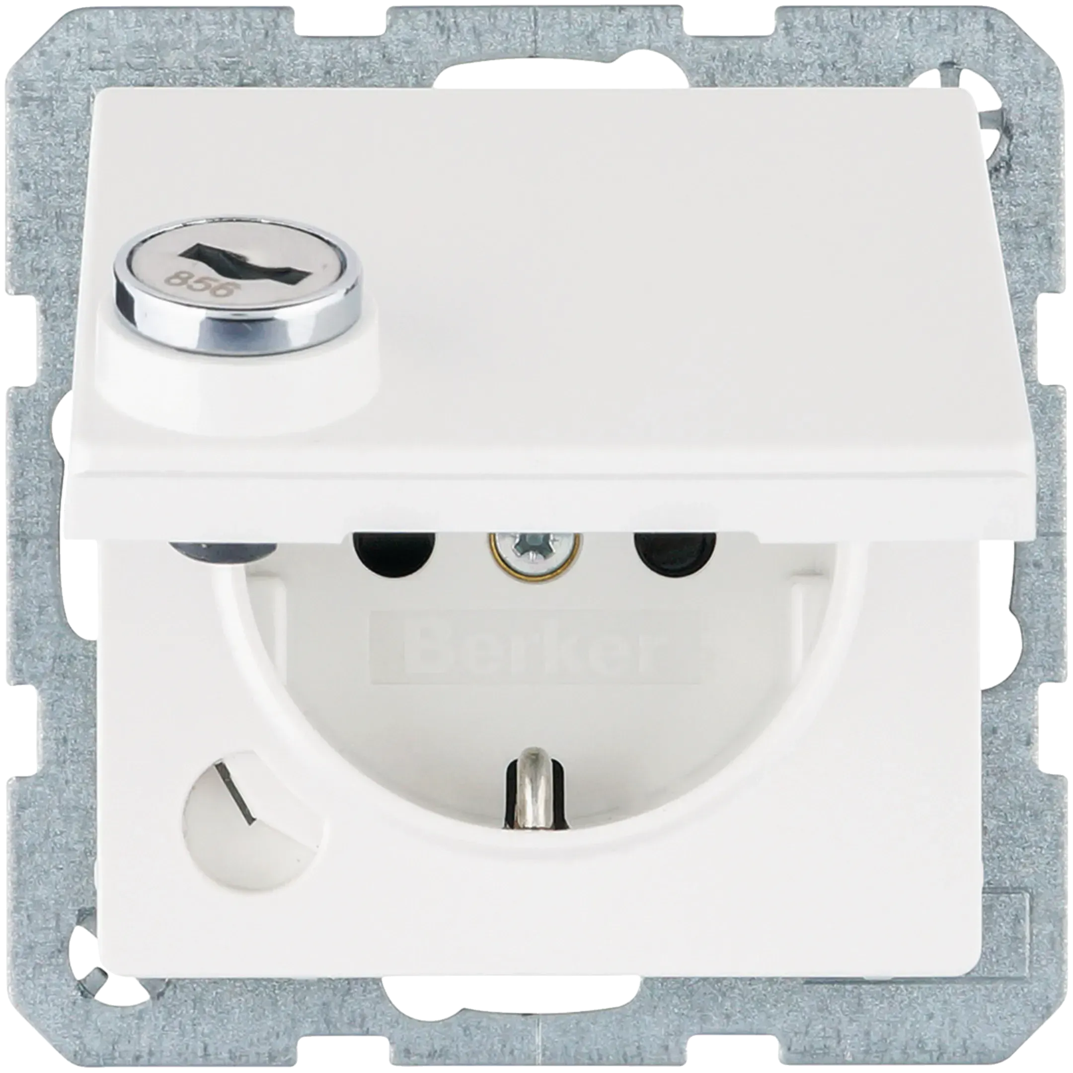 Priza Berker cu cleme liftabile cu surub, capac rabatabil si lacat, seria Q.1, antracit mat 41636086