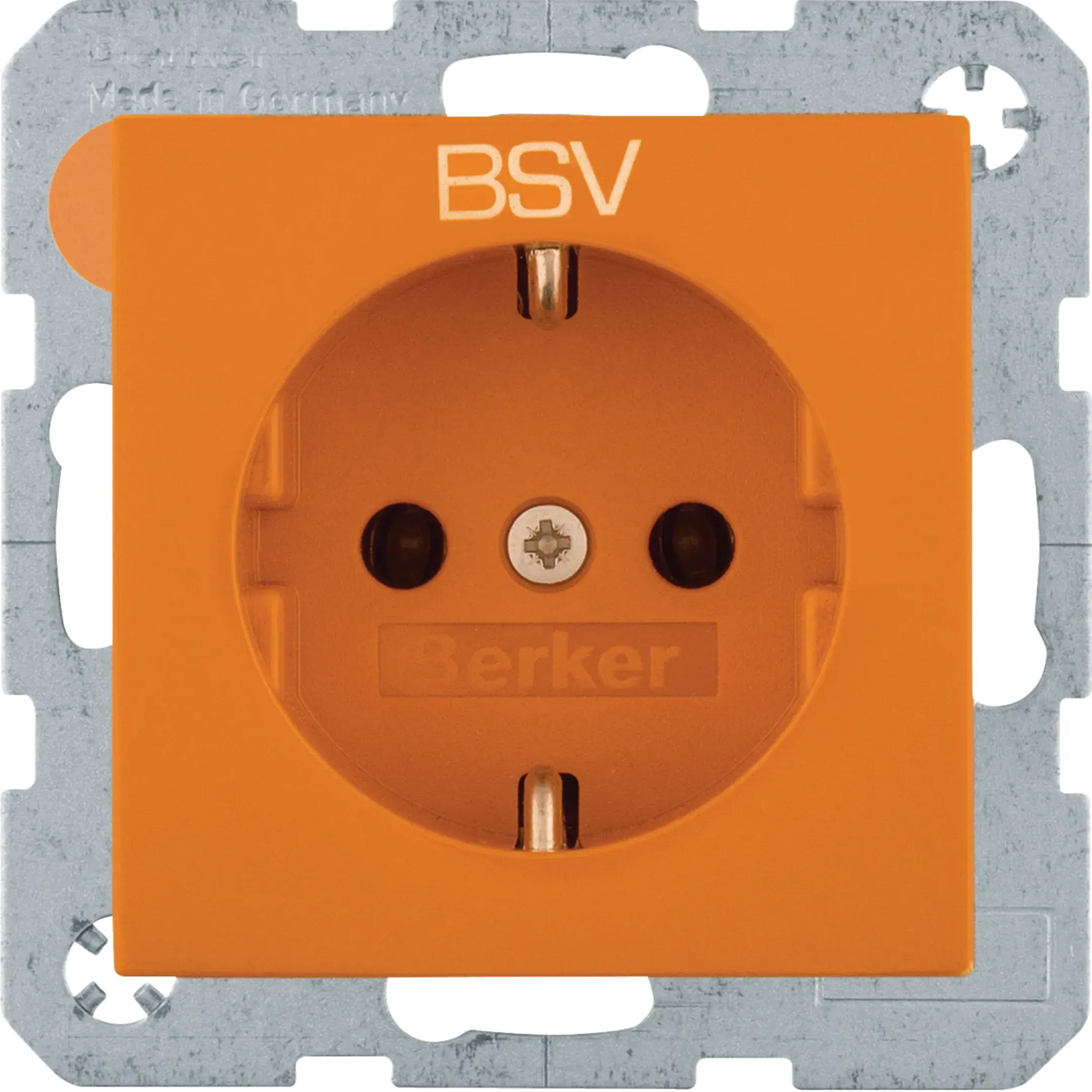 Priza Berker cu inscriptie BSV, protectie sporita la atingere, seria Q.x portocaliu mat 47236017