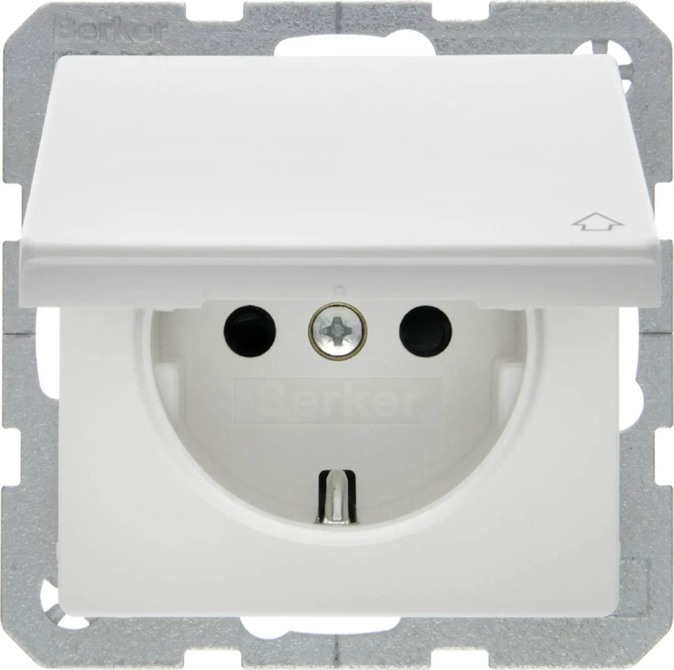 Priza Berker incastrata 1 modul cu capac rabatabil si BS inaltat Q.x antracit mat 47516086
