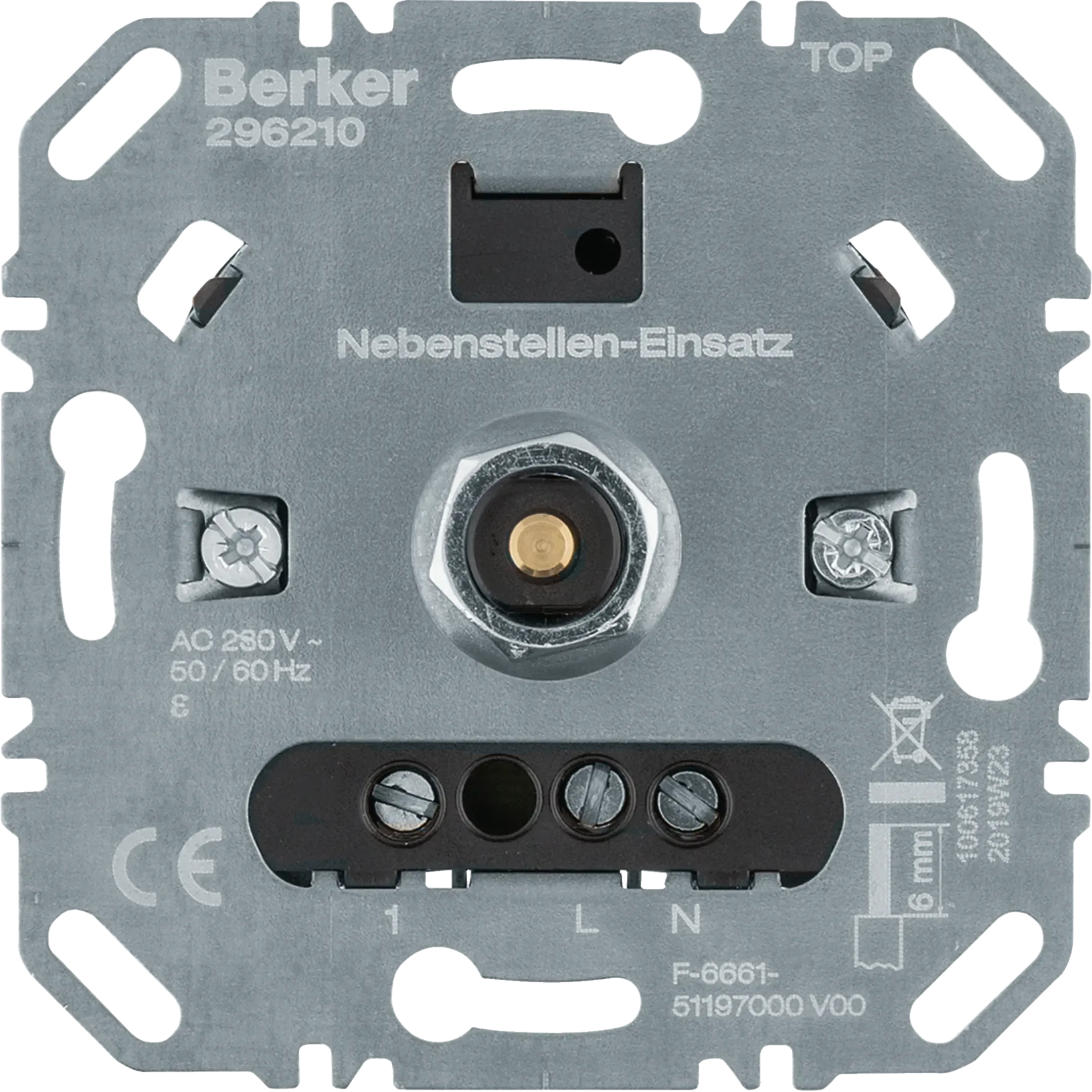 Unitate secundara pentru dimmer rotativ universal confort Berker, cu blocare soft, pentru controlul iluminatului, seria Q.3, 296210