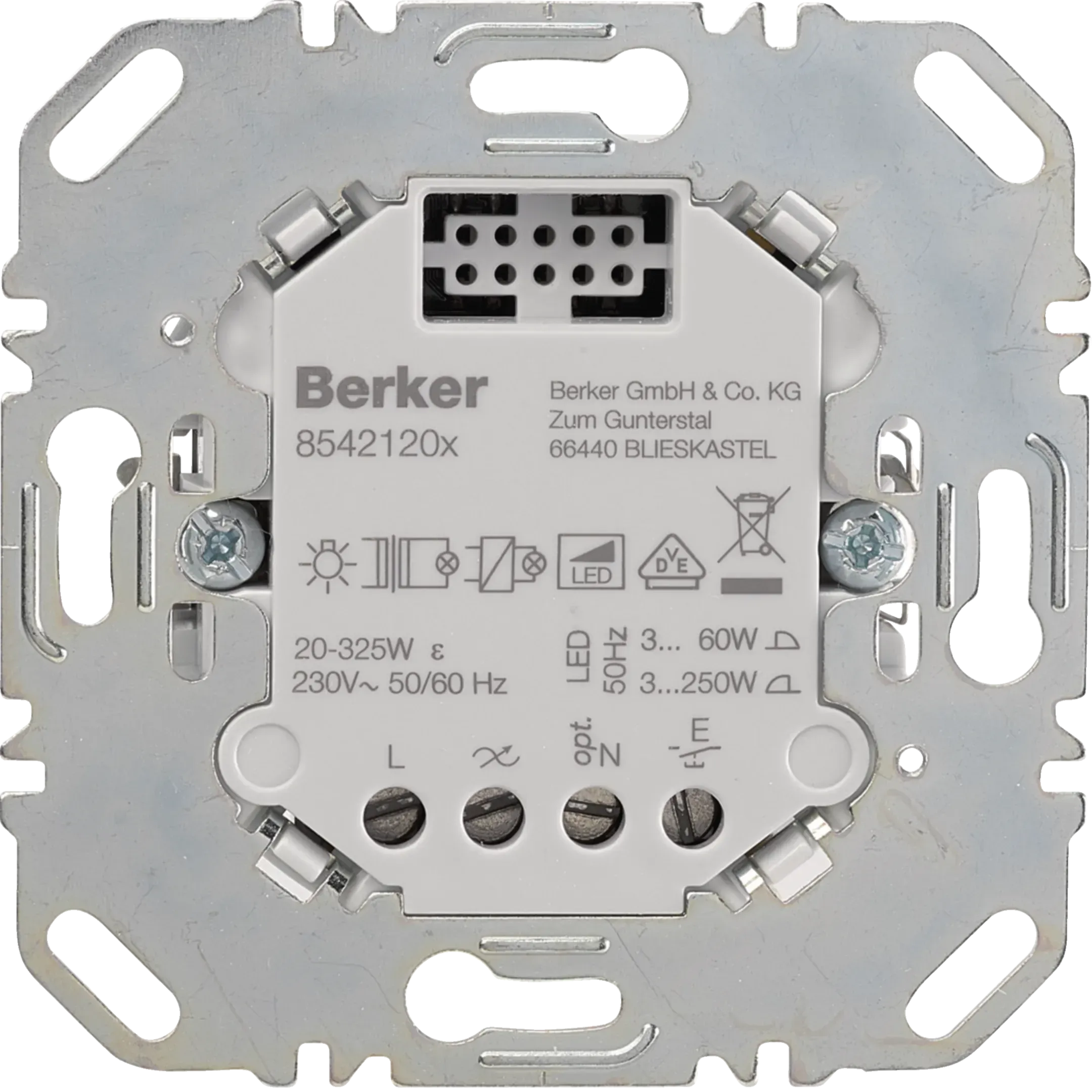 Dimmer universal tactil confort Berker, 1-modul (R, L, C, LED), pentru controlul iluminatului, seria Q.3, 85421200