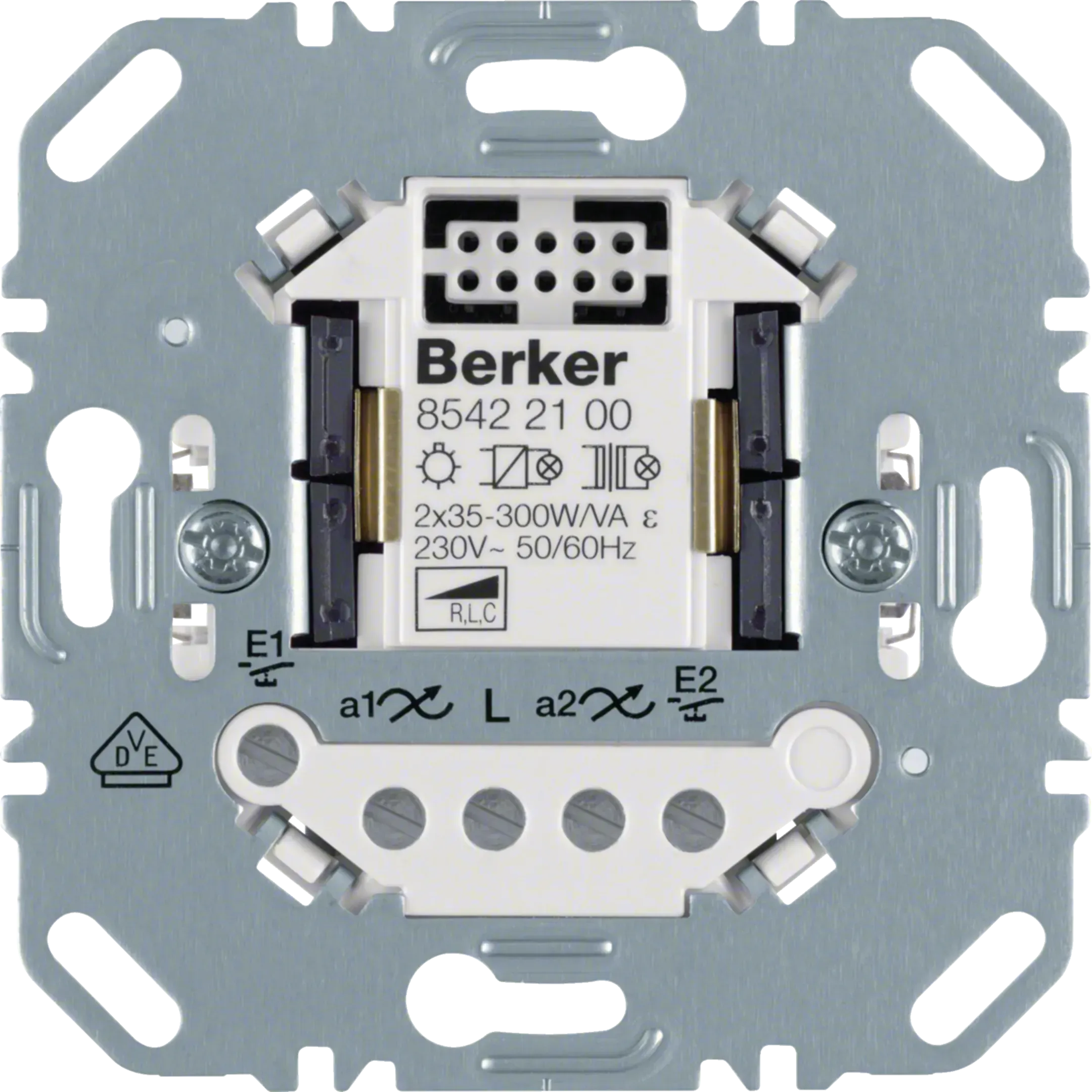 Dimmer universal tactil Berker, 2 module (R, L, C, LED), pentru controlul iluminatului, seria Q.3, 85422100