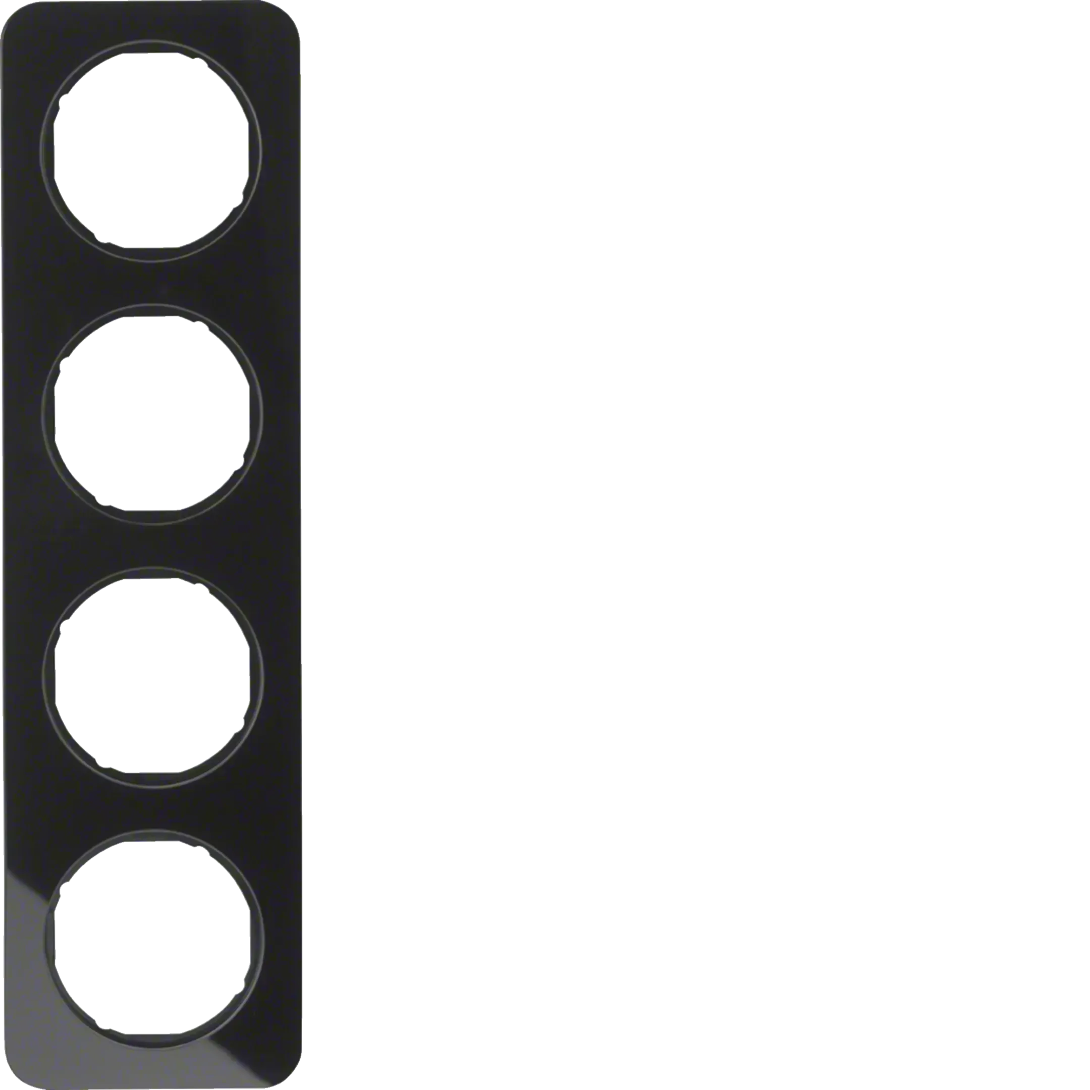 Rama 4 module Berker, seria R.1 sticla, negru 10142116