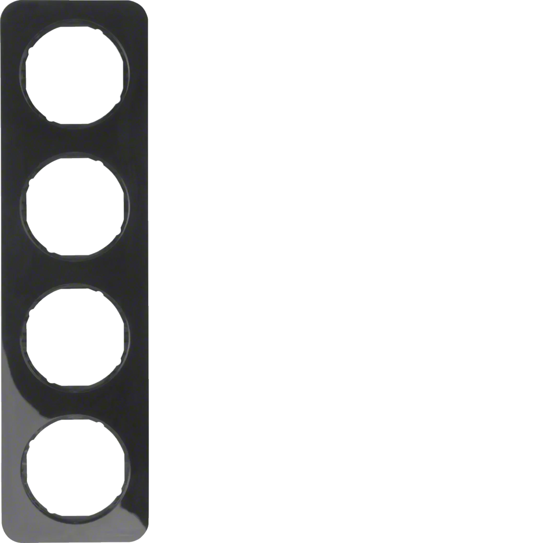 Rama 4 module Berker, seria R.1 negru lucios 10142145