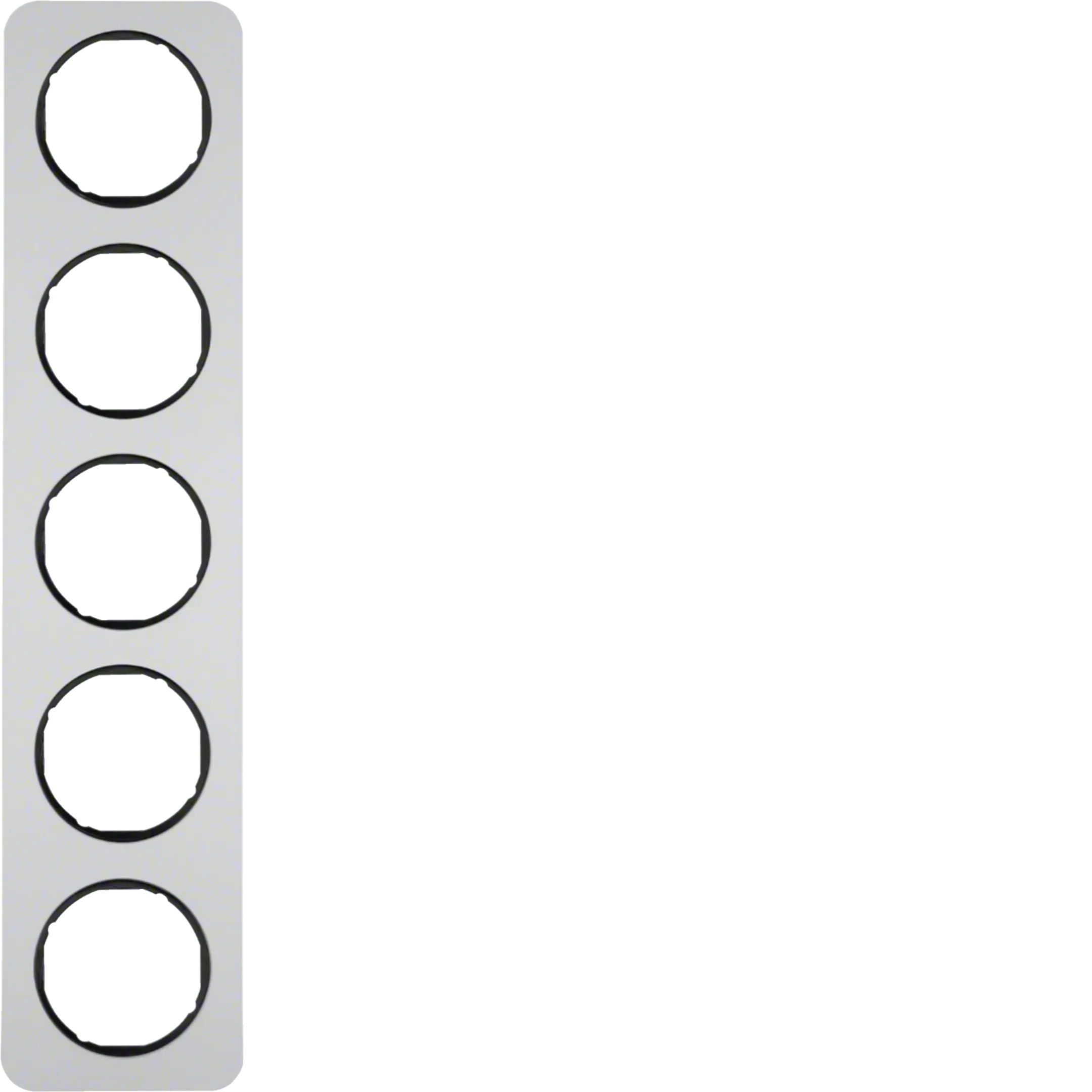 Rama 5 module Berker, seria R.1 aluminiu/negru 10152184