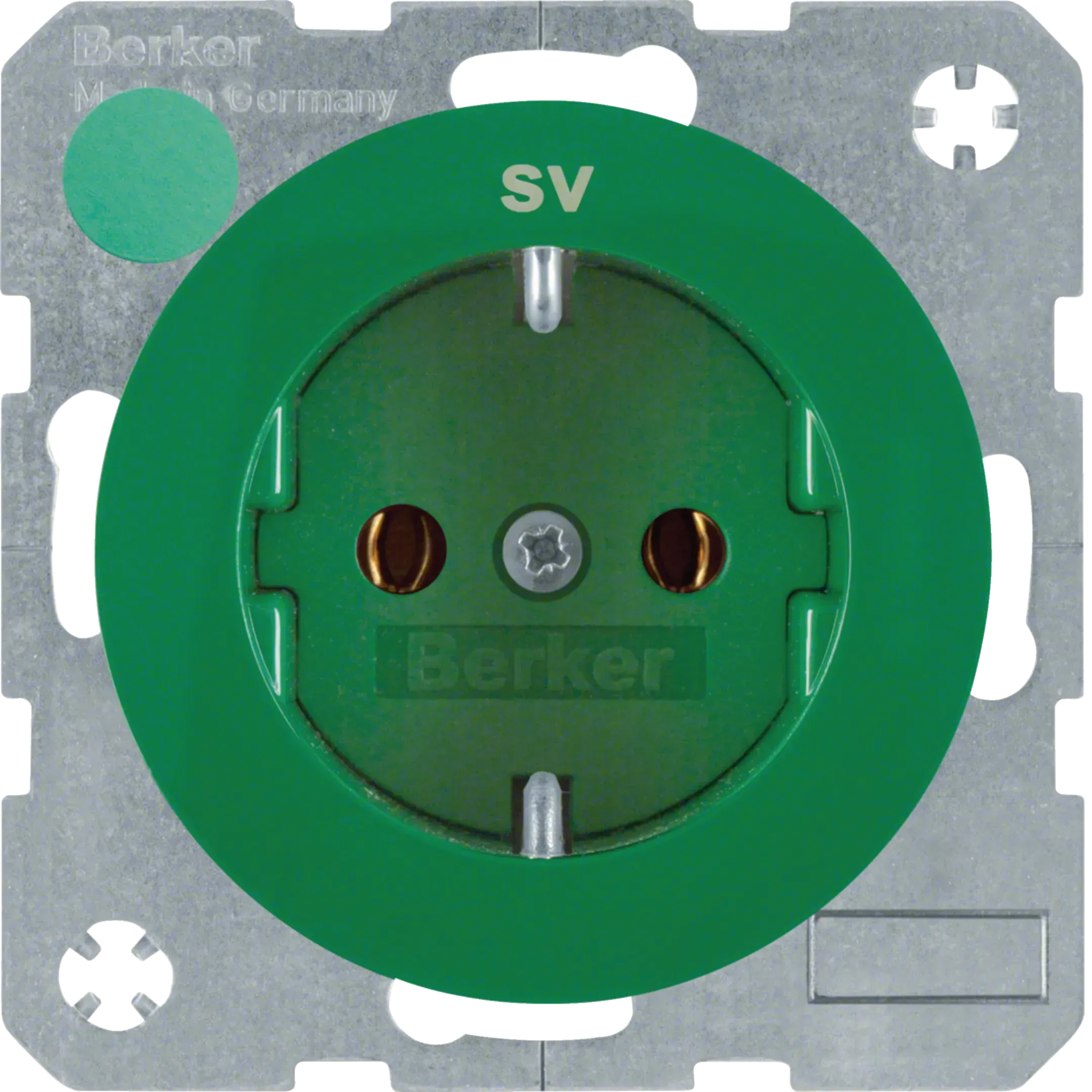 Priza Berker cu inscriptie seria R.1/R.3 verde lucios 47432003