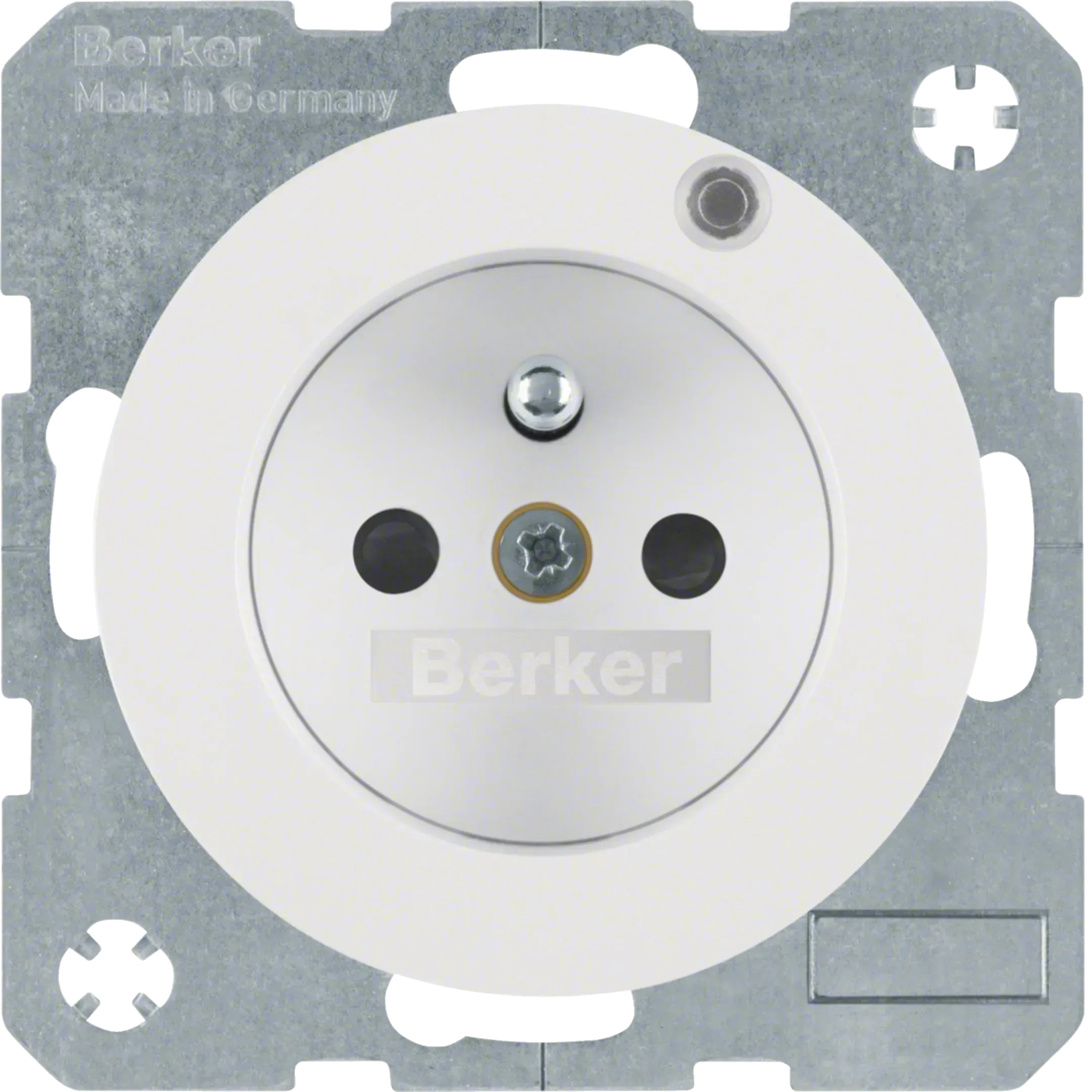 Priza Berker cu pin de protectie si LED de control seria R.1/R.3 portocaliu lucios 6765092007