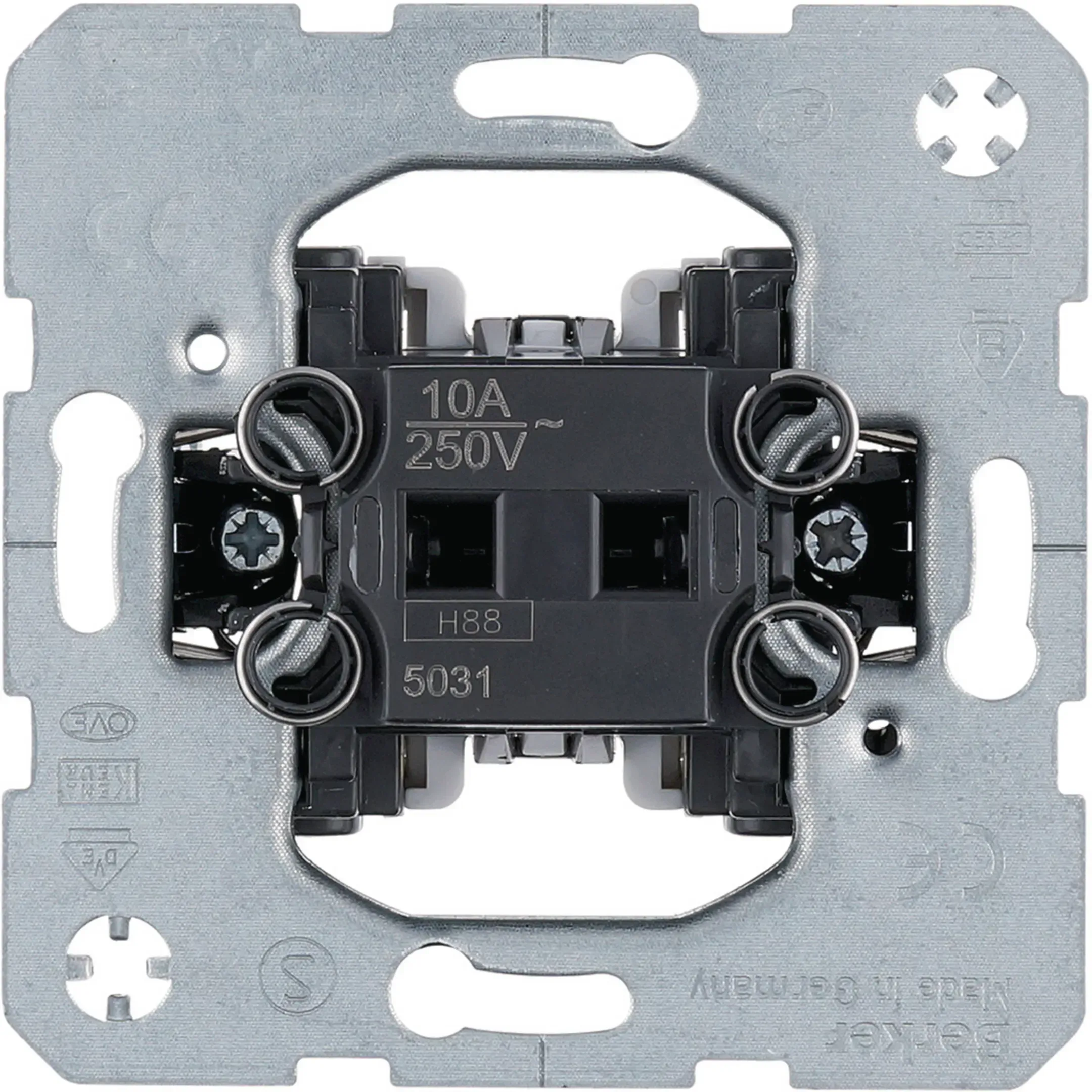 Intrerupator cu revenire Berker, contact NO, incastrat, 1-pol, 10A/250V, IP20, iluminabil 5031