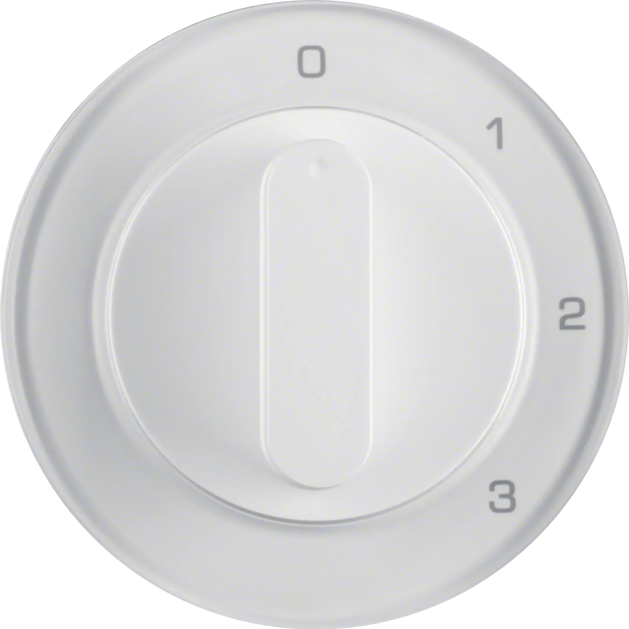 Element central Berker cu buton rotativ pentru intrerupator cu 3 trepte R.1/R.3, alb pol lucios 1084208900