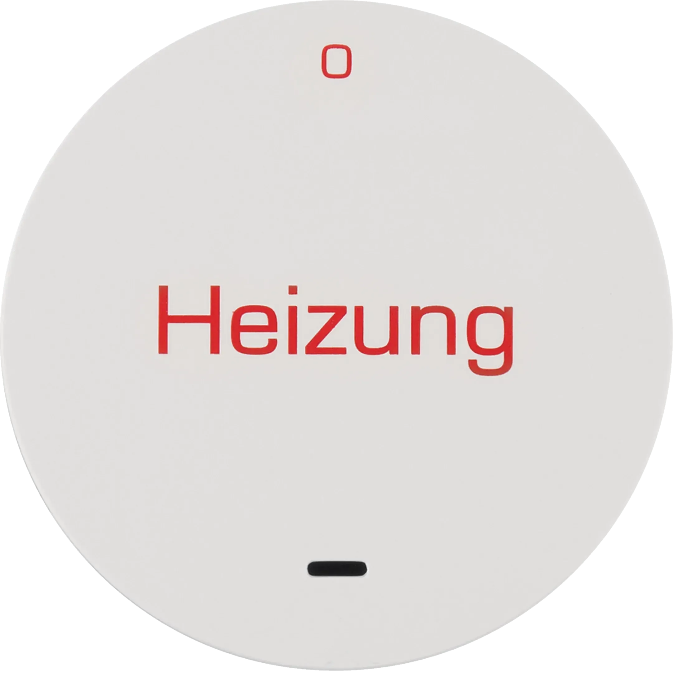 Capac basculant Berker cu lentila si inscriptie rosie „Heizung” si „0” R.x, alb pol lucios 16212059