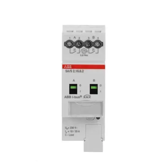 SA/S2.16.6.2 - Actuator de comutare, 2 canale, 16 A, sarcină de tip C cu funcție de energie, REG