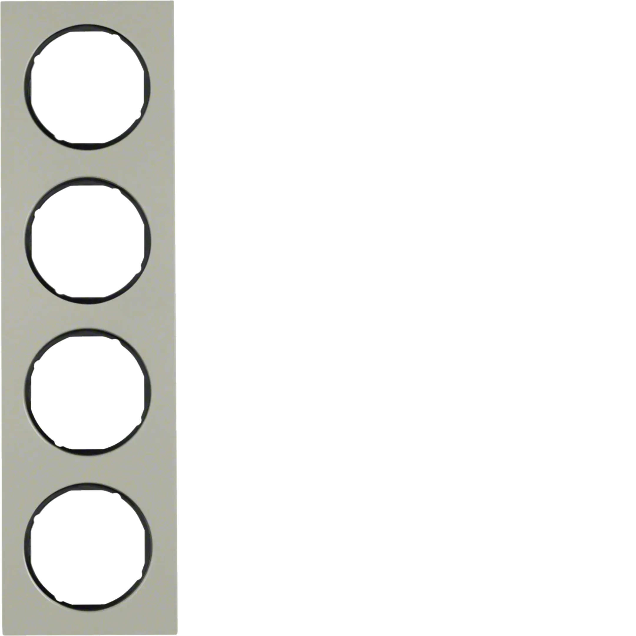Rama Berker 4 module, seria R.3 otel inoxidabil, negru 10142204