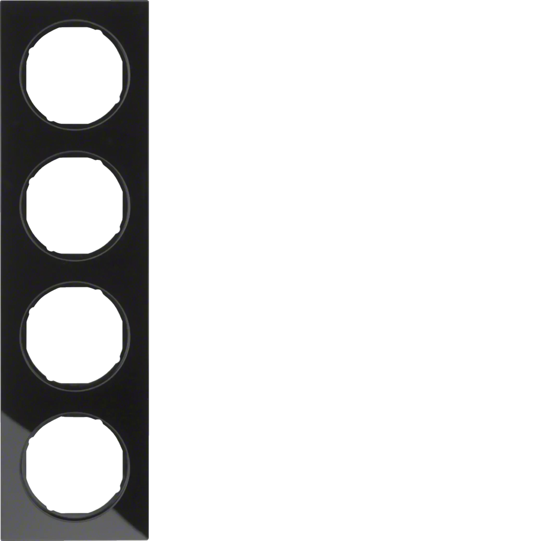 Rama Berker 4 module, seria R.3 sticla, negru 10142216