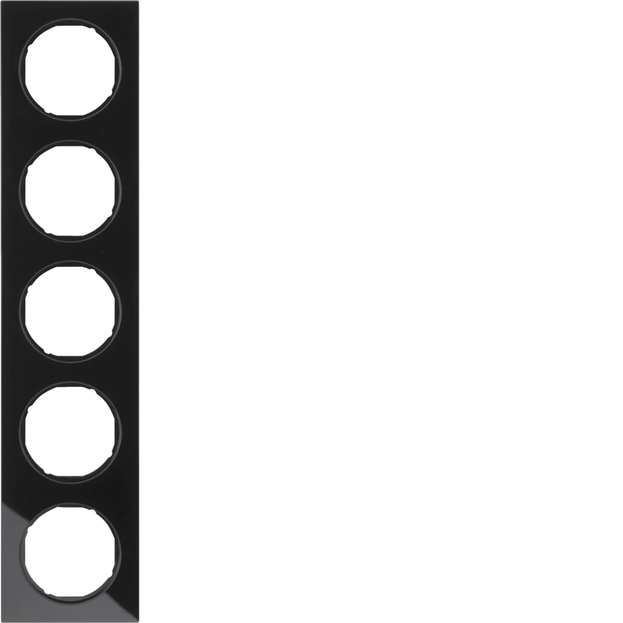 Rama Berker 5 module, seria R.3 sticla, negru 10152216