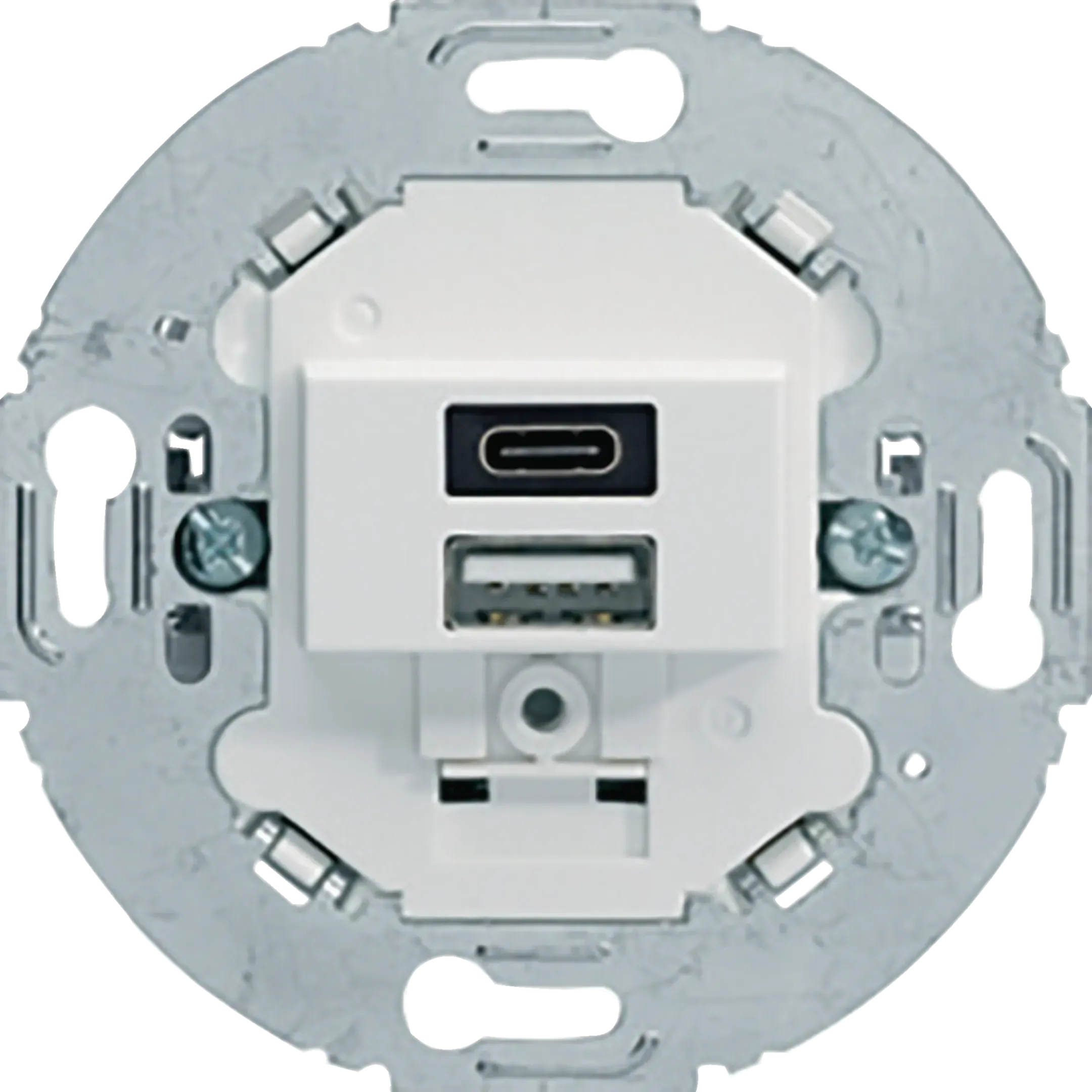 Priza USB A+C Berker 230V, dubla, 3.0A, suport rotund, antracit mat 260415