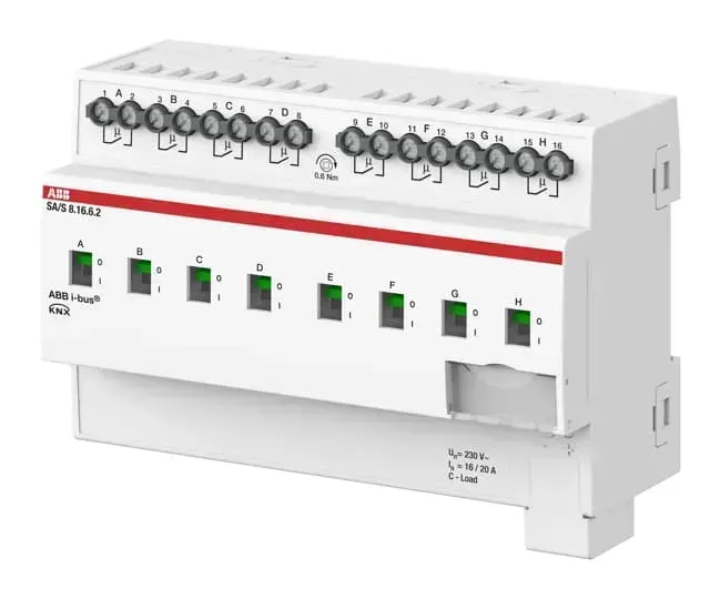 SA/S8.16.6.2 Actuator, 8 canale, 16 A, sarcină capacitive cu funcție de economisire a energiei, REG