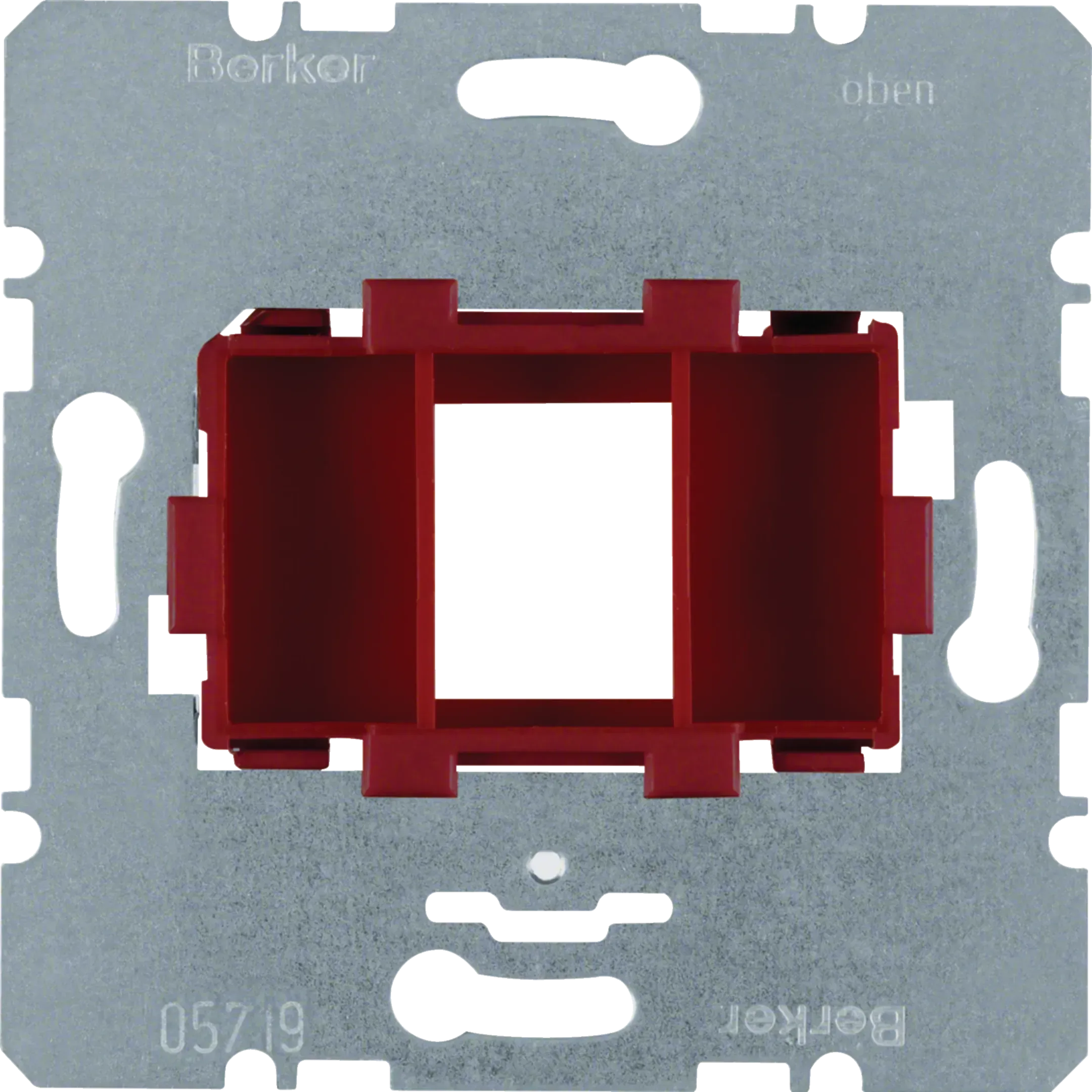 Placa suport Berker cu prindere rosie, simpla, pentru module 454001