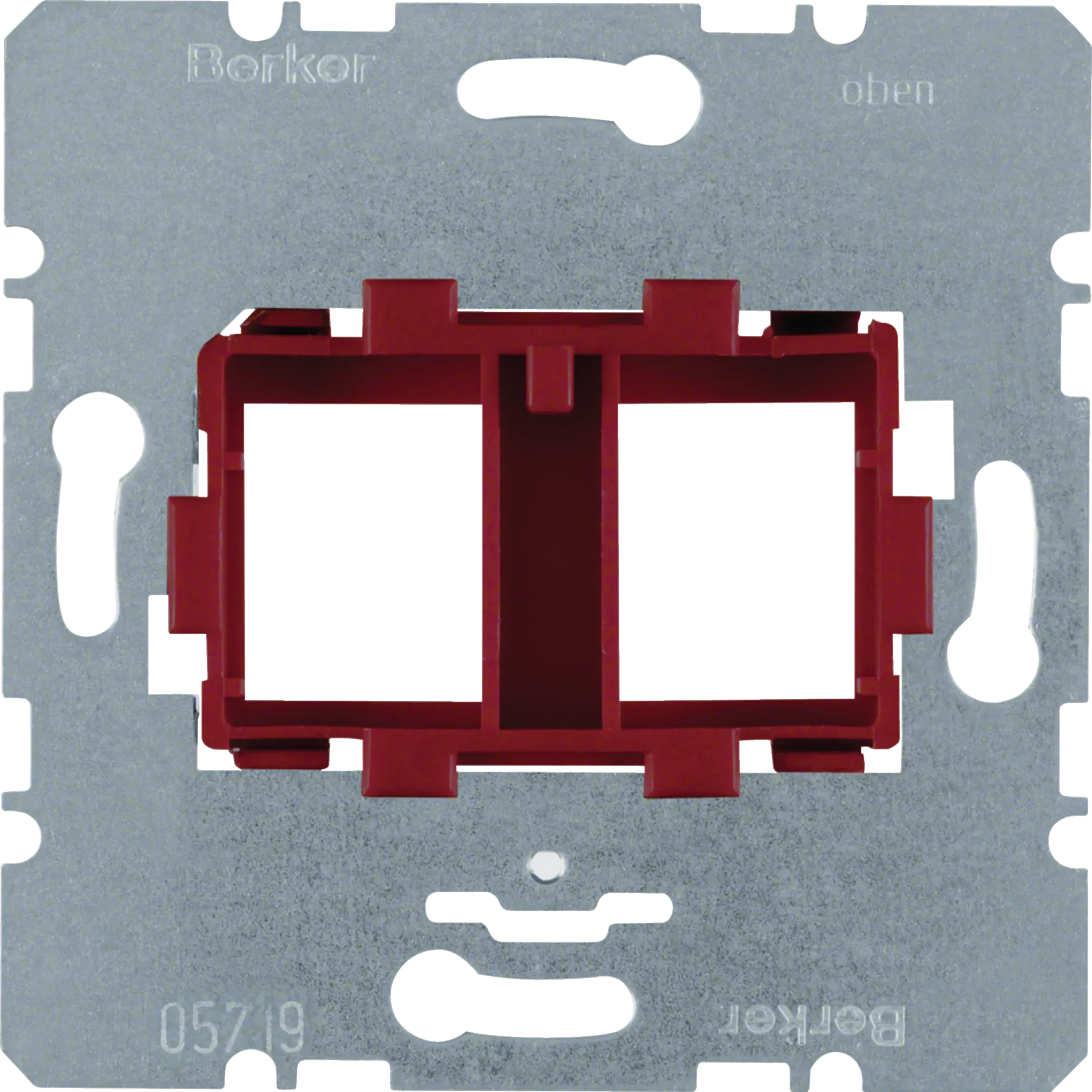 Placa suport Berker cu prindere rosie, dubla, pentru module Modular Jack 454101