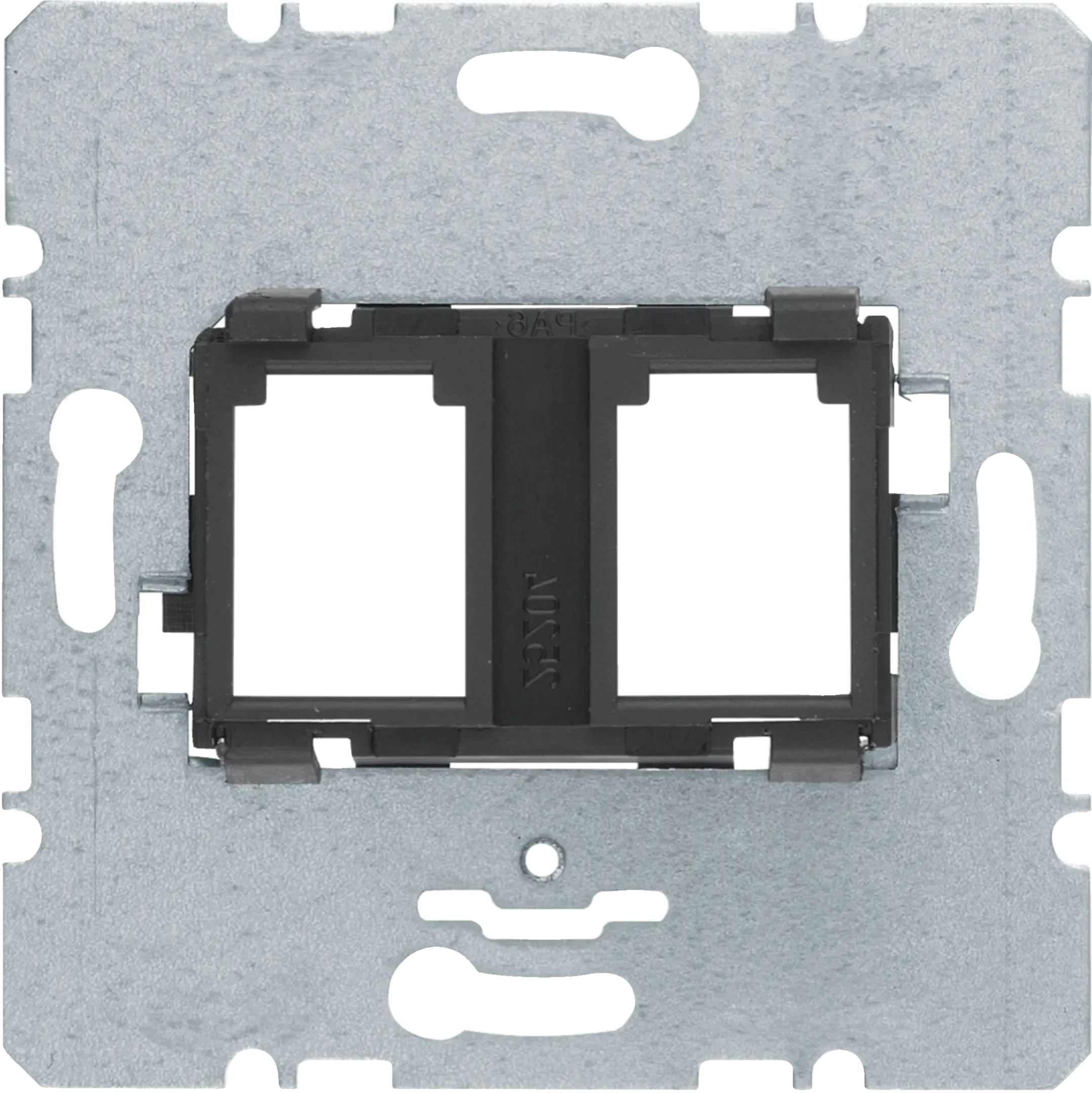 Placa suport Berker cu prindere neagra, dubla, pentru module Modular Jack 454202