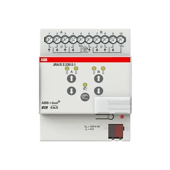Actuator jaluzele ABB cu temporizare de deplasare, dublu, 230 V AC JRA/S 2.230.5.1