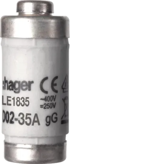 Siguranță fuzibilă D02 E18 35A 400V gG cu indicator, tensiune nominală 400 V / 250 V