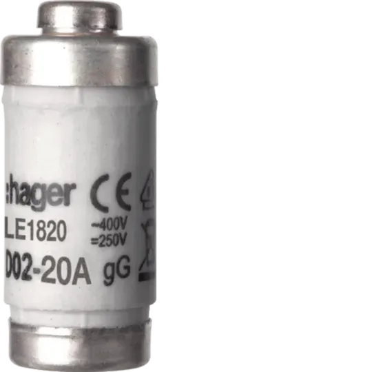 Siguranță fuzibilă D02 E18 20A 400V gG cu indicator, tensiune nominală 400 V / 250 V