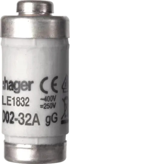 Siguranță fuzibilă D02 E18 32A 400V gG cu indicator, tensiune nominală 400 V / 250 V