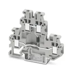 MUTTB 2,5-DIO/O-U – Clemă mini de trecere cu șurub, 500V, 0,5A, gri, dublu etaj, cu diodă integrată -50buc