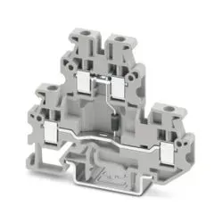 MUTTB 2,5-DIO/U-O – Clemă mini de trecere cu șurub, 500V, 0,5A, gri, dublu etaj, cu diodă integrată -50buc