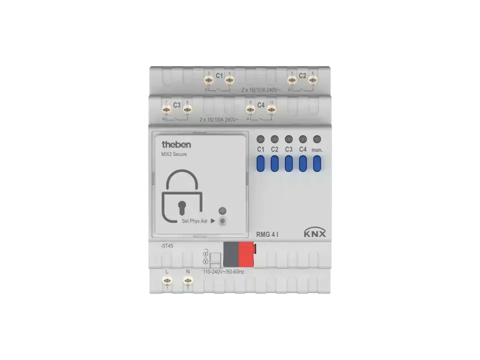 Actuator On/Offpentru încărcări de tip C cu 4 canale MIX2 Theben RMG 4 I KNX