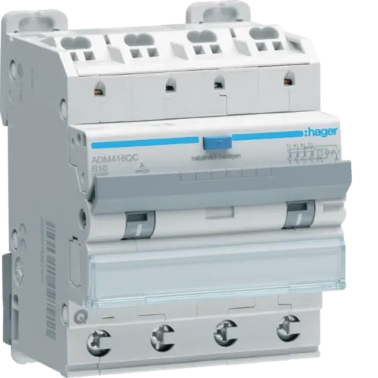 RCBO 4P B16A 30mA 10kA Tip A Hager ADM416QC