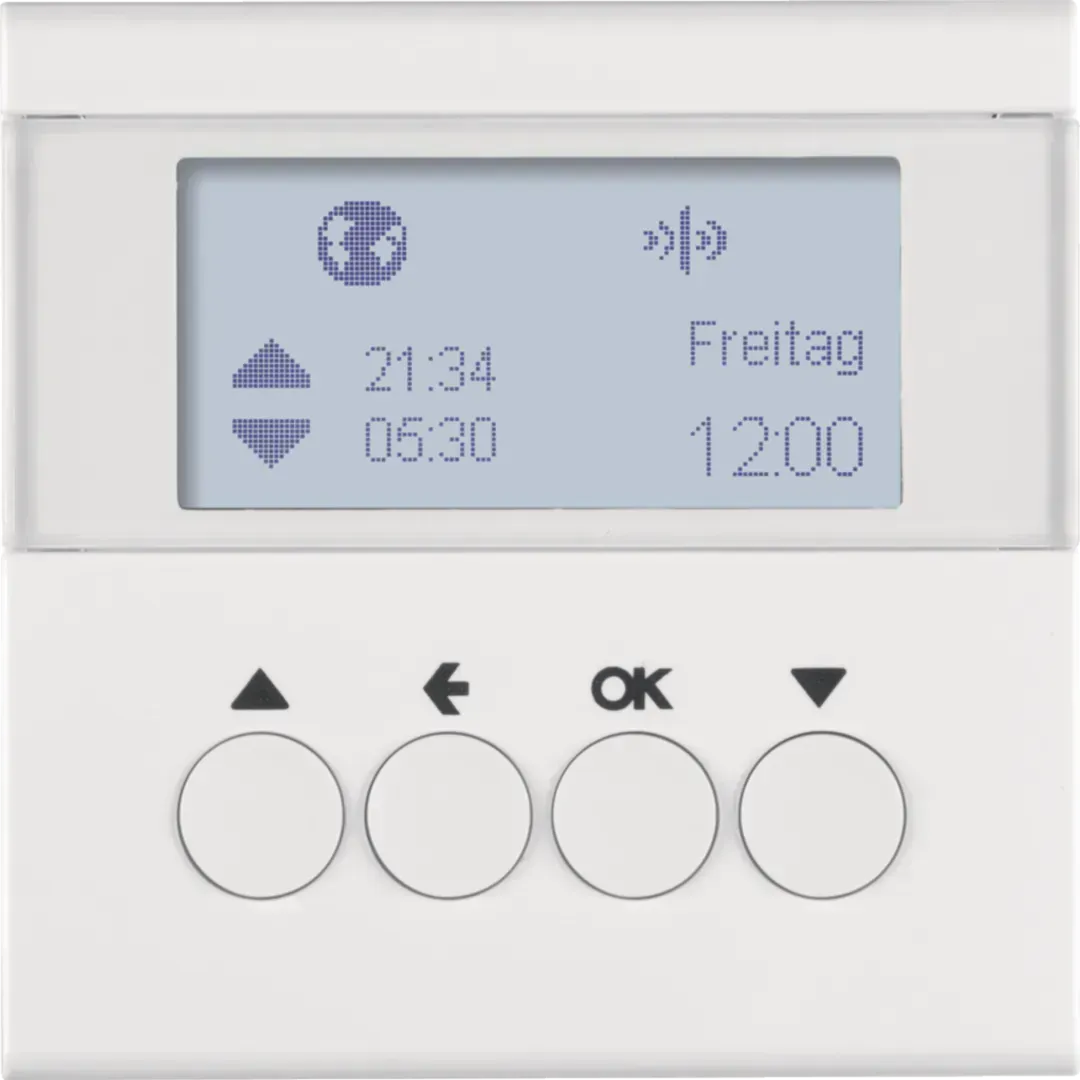 Ceas comutator pentru jaluzele KNX-Radio quicklink Q.x polar alb, finisaj catifelat .85745129