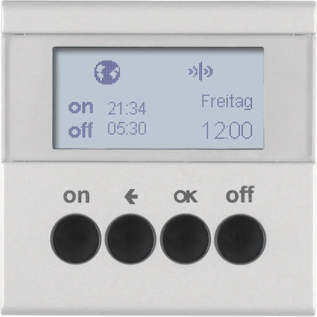 Ceas programabil wireless KNX Quicklink B.7 din aluminiu, mat. 85745283