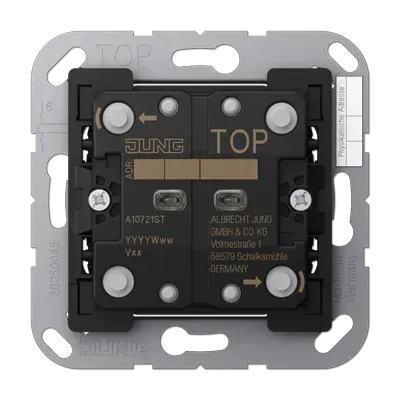 Butonul de comutare standard KNX cu două găuri, F10, securizat, în gama AS/A.  A 1072 1ST