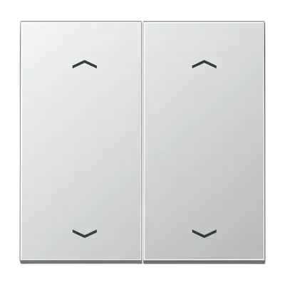 Întrerupător balansier cu 2 module, cu simboluri săgeată pentru buton, seria LS, din aluminiu. AL 102 P