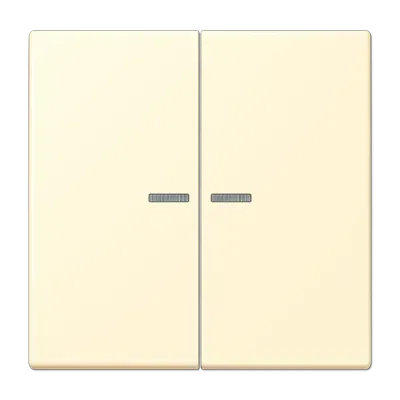 Placă cu două comutatoare tip rocker și lentilă pentru două butoane push-button, din aluminiu lacuit, din gama LS, culoare închisă. AL 102 KO5 D
