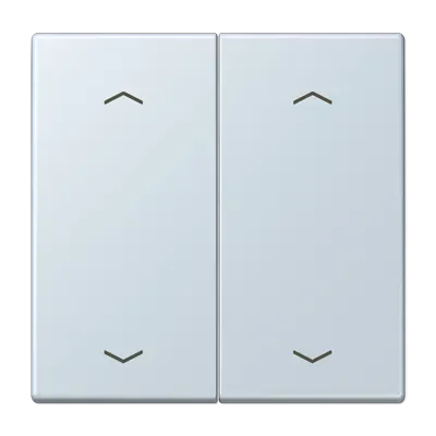 Comutator dublu tip balansier, cu simboluri săgeată pentru buton de apăsare, 2 module, lacuit din duroplastic, serie LS, outremer pâle (32023). LC 102 P 209