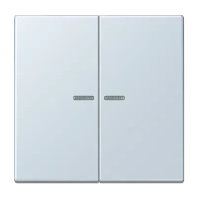 Comutator dublu tip balansier cu lentilă pentru buton de apăsare, 2 module, lacuit din duroplastic, serie LS, outremer pâle (32023). LC 102 KO5 209