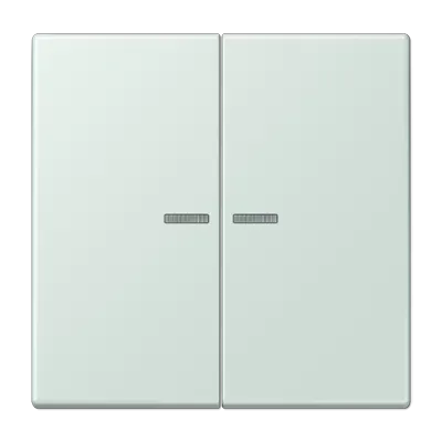 Comutator cu 2 ganguri cu lentilă pentru buton de apăsare cu 2 ganguri, lacuit duroplastic, serie LS, céruléen pâle (32034). LC 102 KO5 215