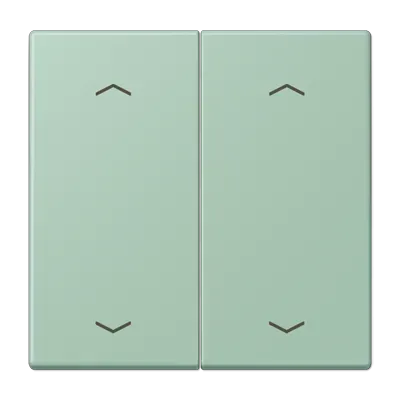 Comutator cu două ganguri, cu simboluri săgeți pentru buton de apăsare cu două ganguri, lacuit duroplastic, serie LS, verde englezesc (32040). LC 102 P 216