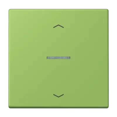 Comutator cu balansier 1 modul cu lentilă și simboluri săgeată pentru buton de apăsare 1 modul, lacuit din duroplastic, gama LS, verde 31 (32051).LC 101 KO5P 220 
