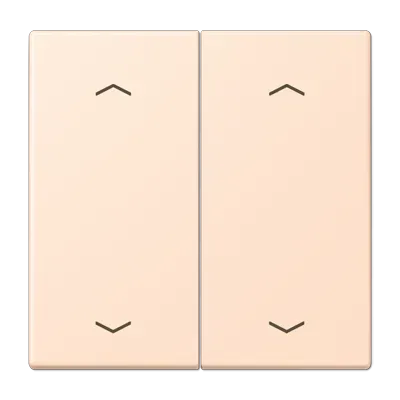 Comutator cu două butoane și simboluri de săgeți pentru buton de comandă dublu, din gama LS, din material duroplastic lacuit, roșu vermillon 31 (32090). LC 102 P 227